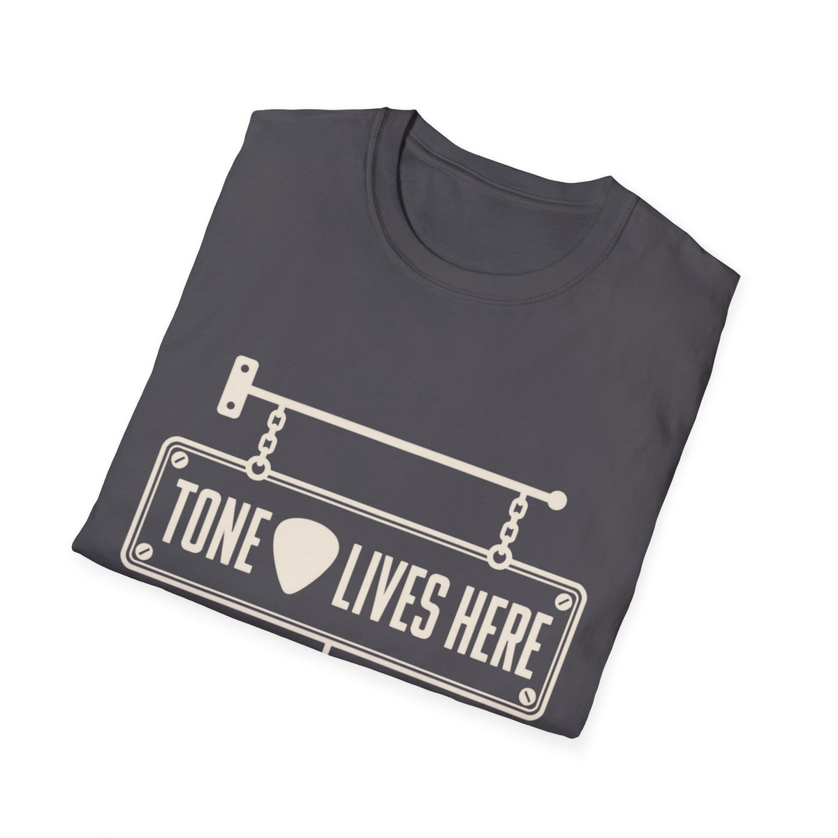Tone Lives Here T-Shirt — Guitar Pick Amp Sign Tee