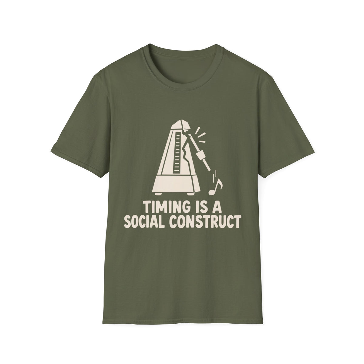 Timing Is A Social Construct T-Shirt — Cracked Metronome Tee