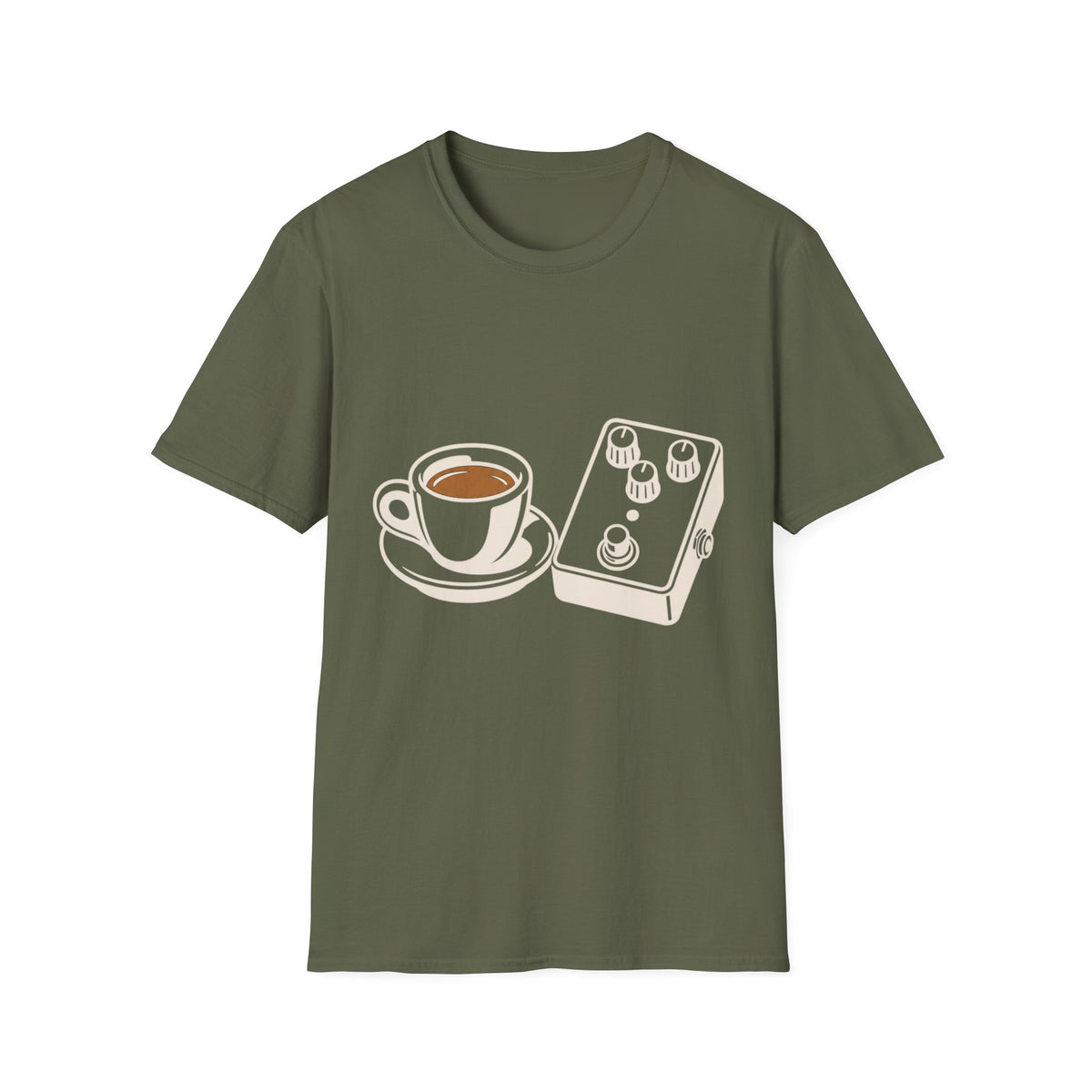 Espresso and Pedal T-Shirt — Coffee Cup Guitar Effects Tee