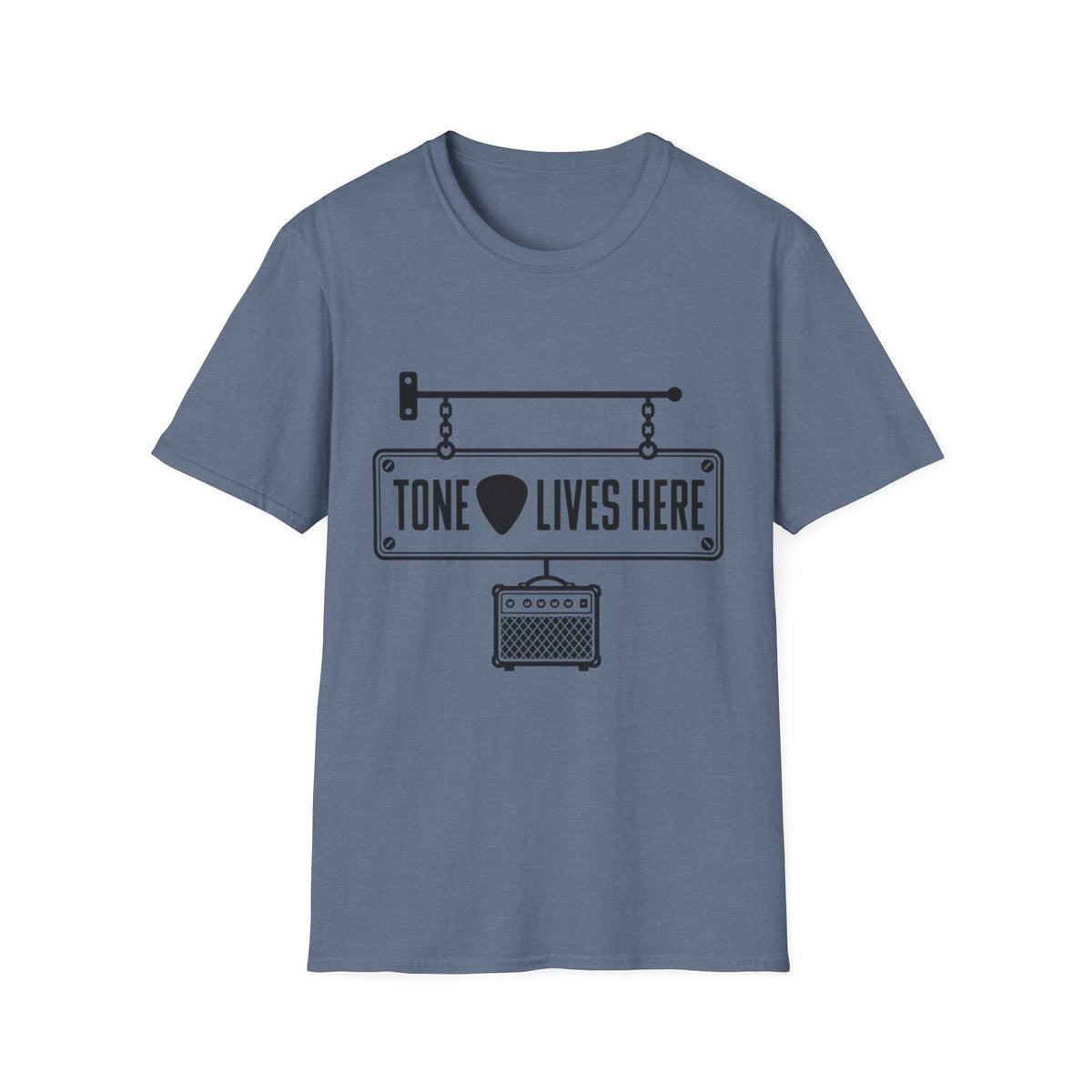 Tone Lives Here T-Shirt — Guitar Pick Amp Sign Tee