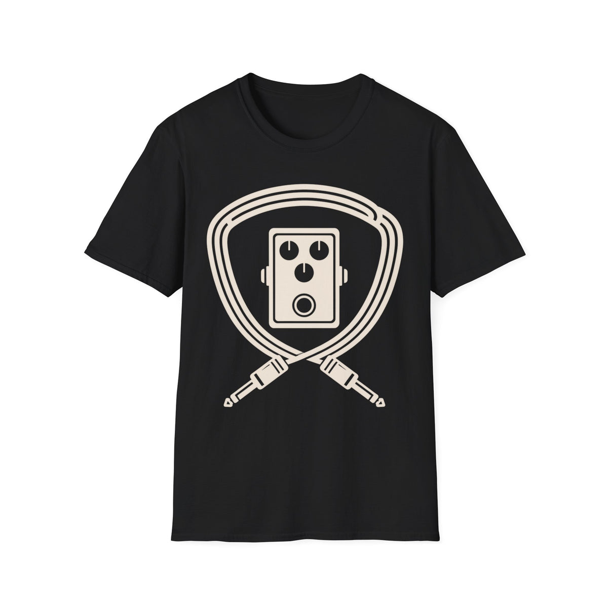 Pedal and Patch Cables T-Shirt — Guitar Pick Shield Tee
