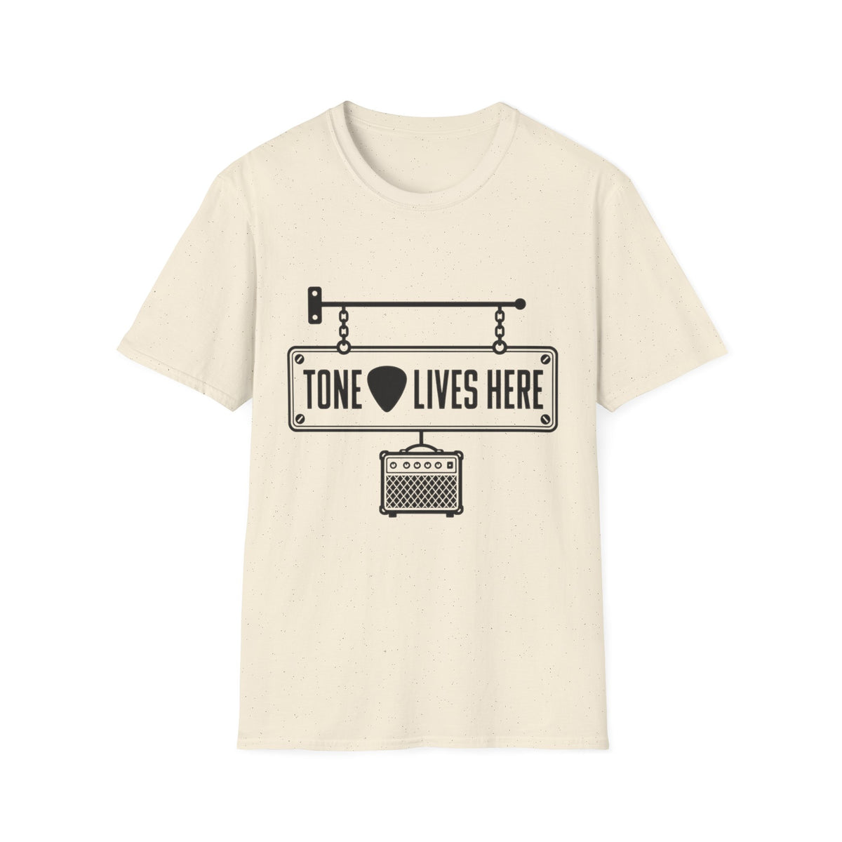 Tone Lives Here T-Shirt — Guitar Pick Amp Sign Tee