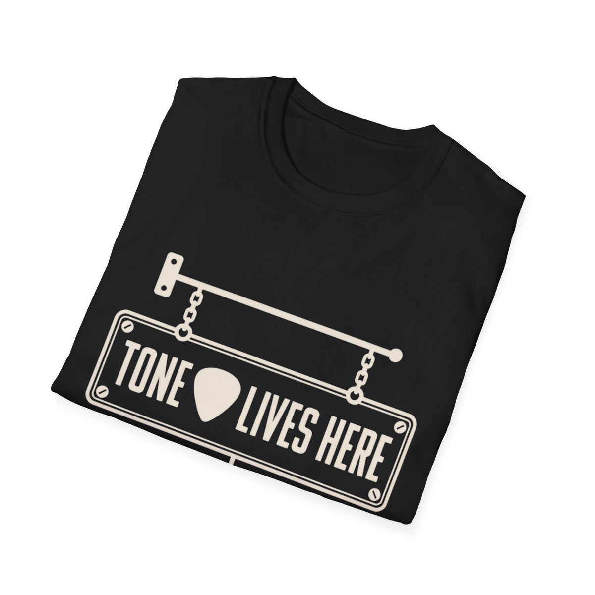 Tone Lives Here T-Shirt — Guitar Pick Amp Sign Tee