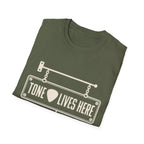 Tone Lives Here T-Shirt — Guitar Pick Amp Sign Tee
