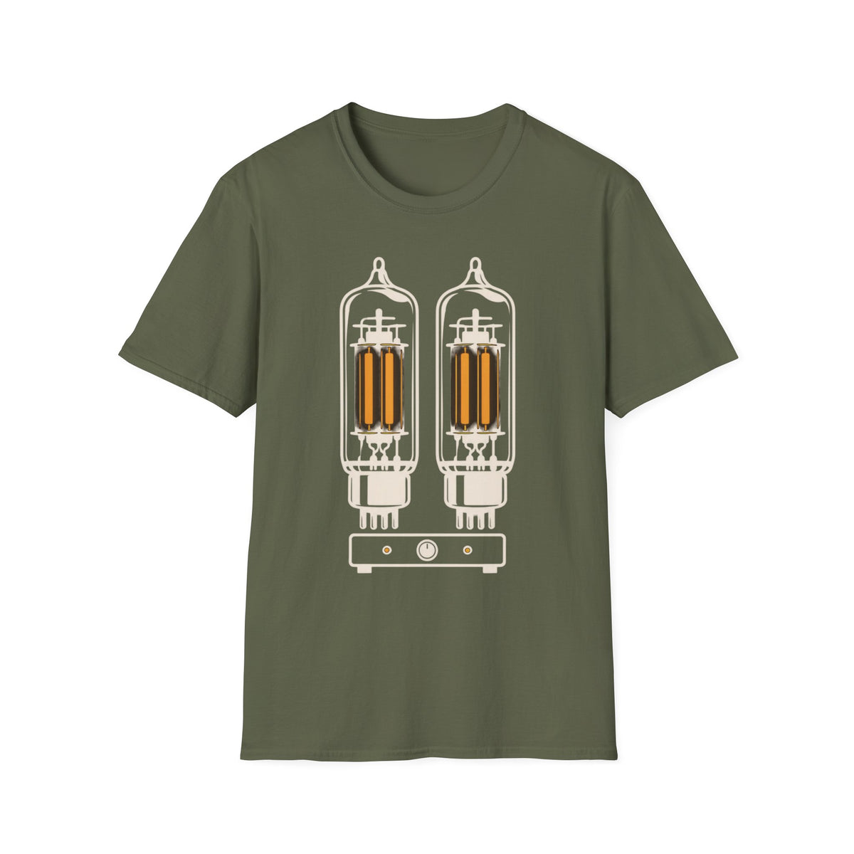 Glowing Tube Amp T-Shirt — Vacuum Tube Tone Tee for Guitarists