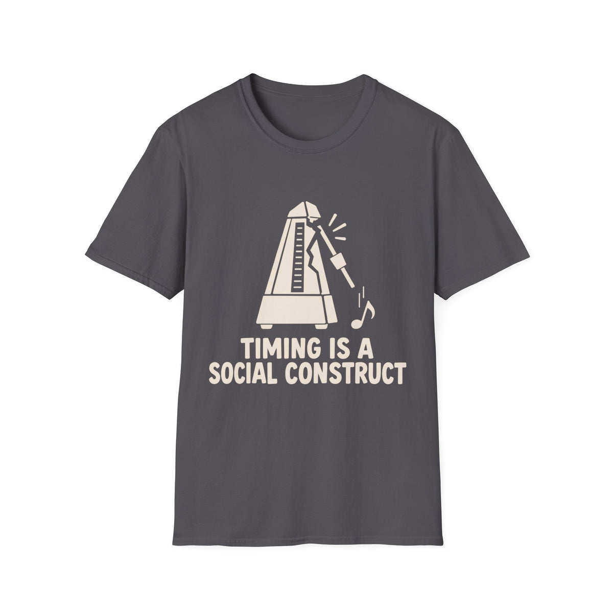 Timing Is A Social Construct T-Shirt — Cracked Metronome Tee
