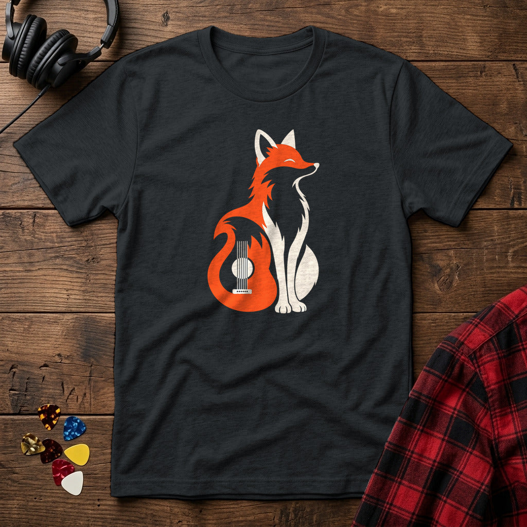 Fox Tail Acoustic Guitar T-Shirt - Black