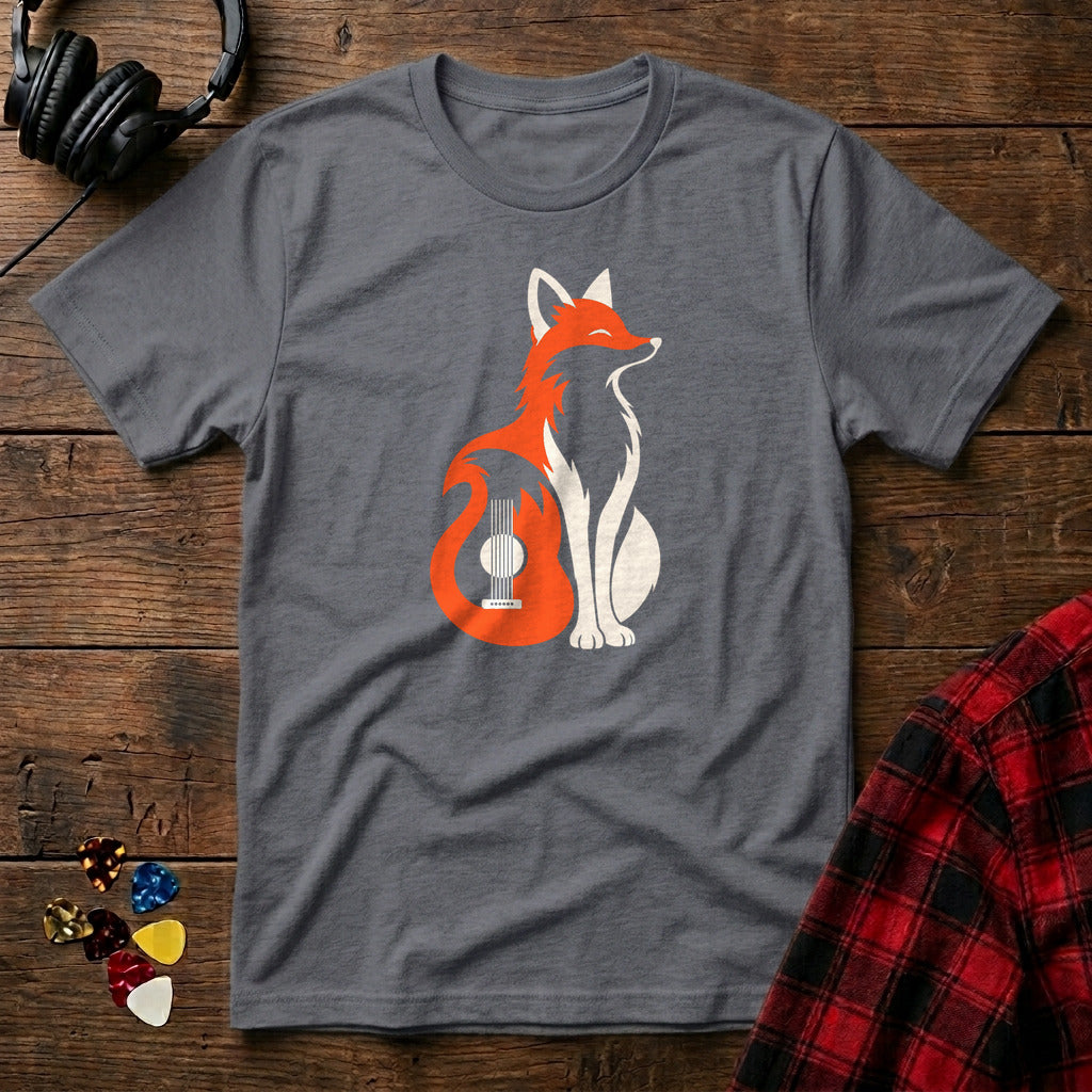 Fox Tail Acoustic Guitar T-Shirt - Charcoal