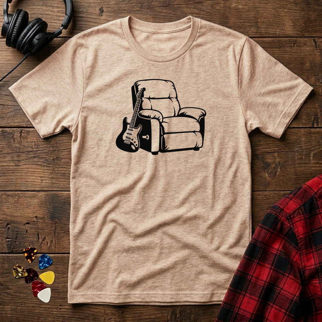 Recliner and Electric Guitar T-Shirt - Natural