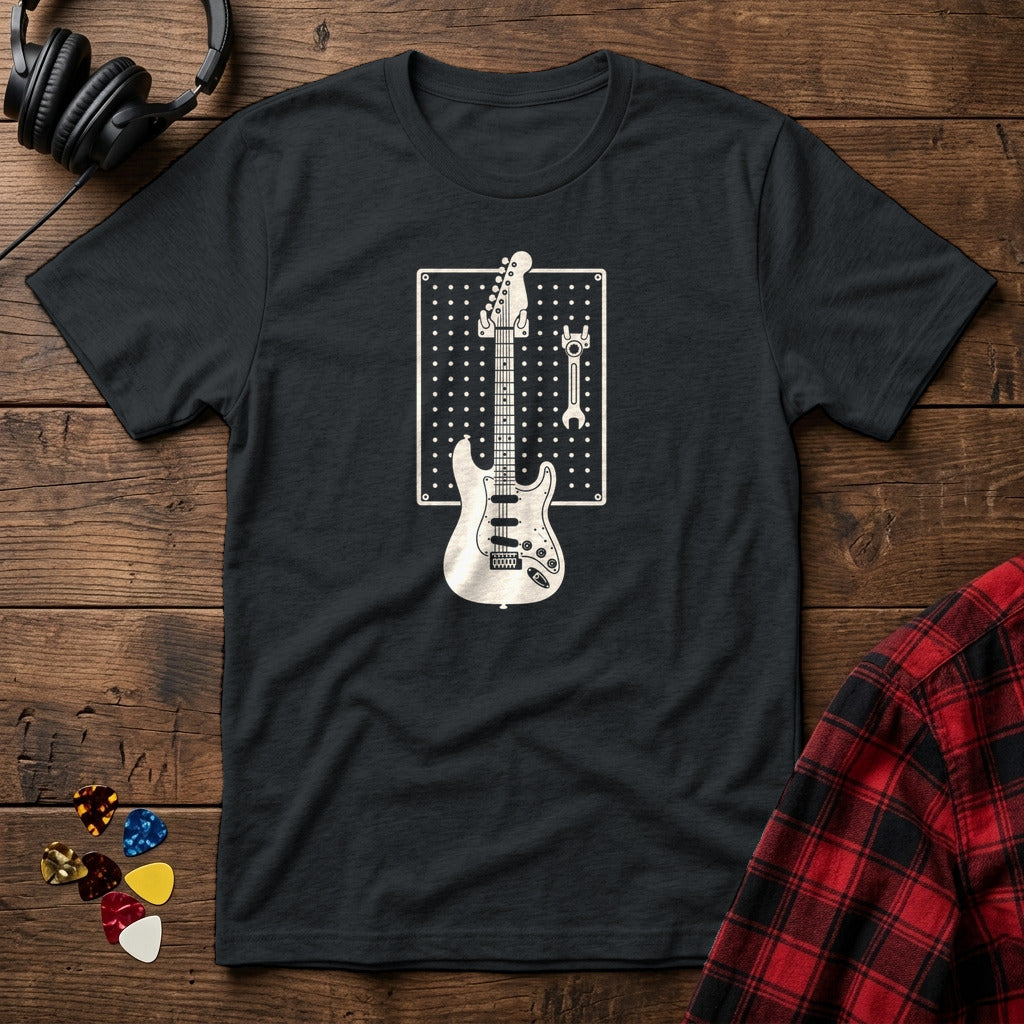 Guitar Pegboard Wall T-Shirt - Black