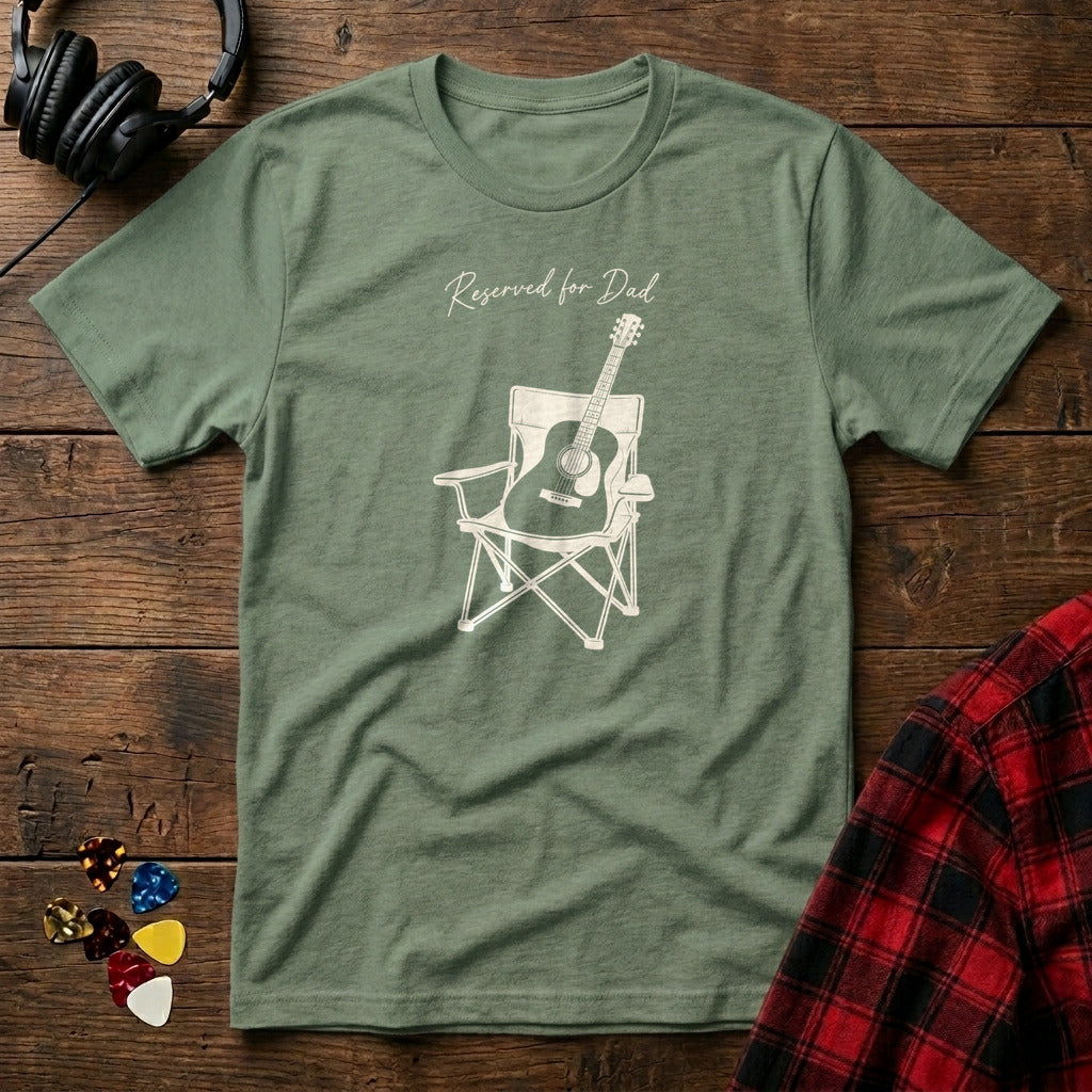Reserved for Dad Guitar T-Shirt - Military Green