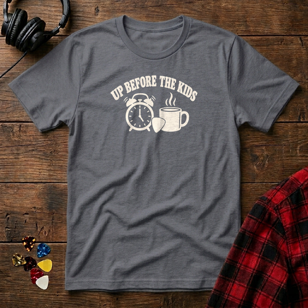 Up Before the Kids T-Shirt - Charcoal
