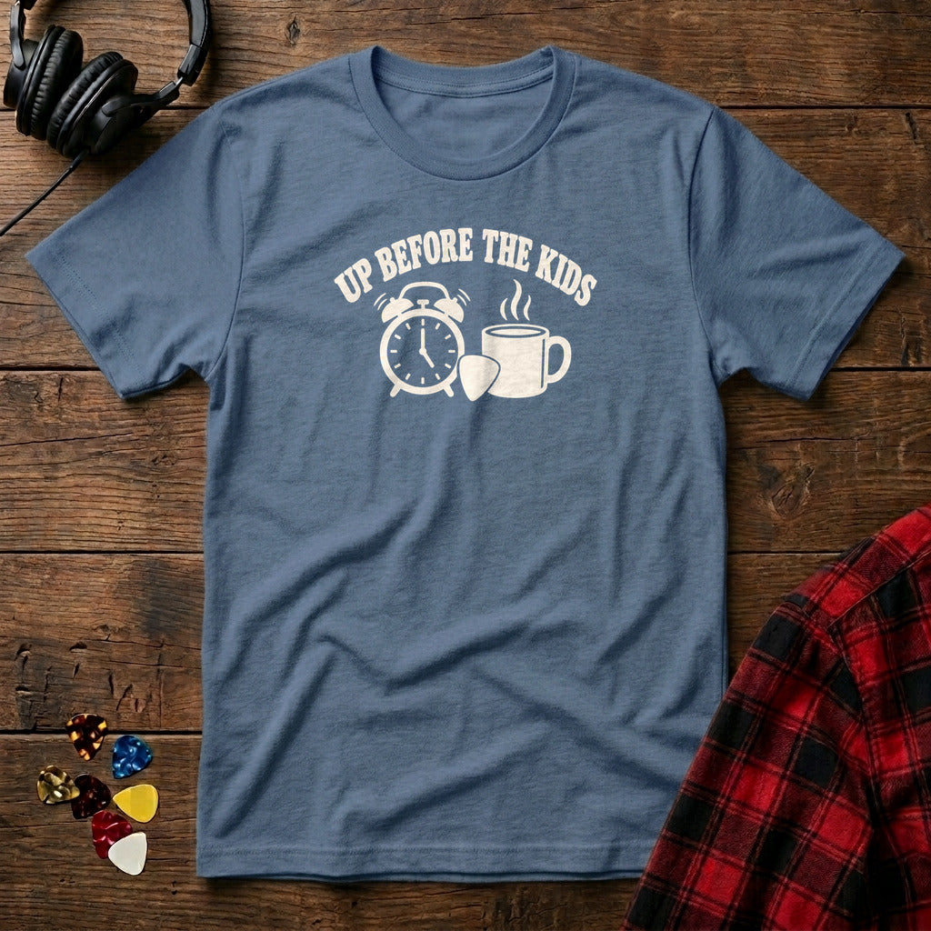 Up Before the Kids T-Shirt - Heather Indigo