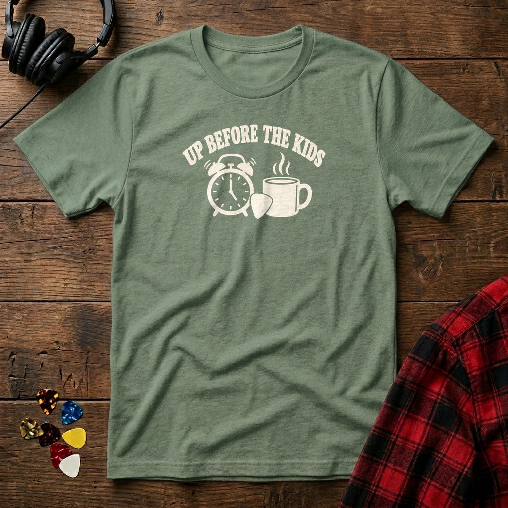 Up Before the Kids T-Shirt - Military Green