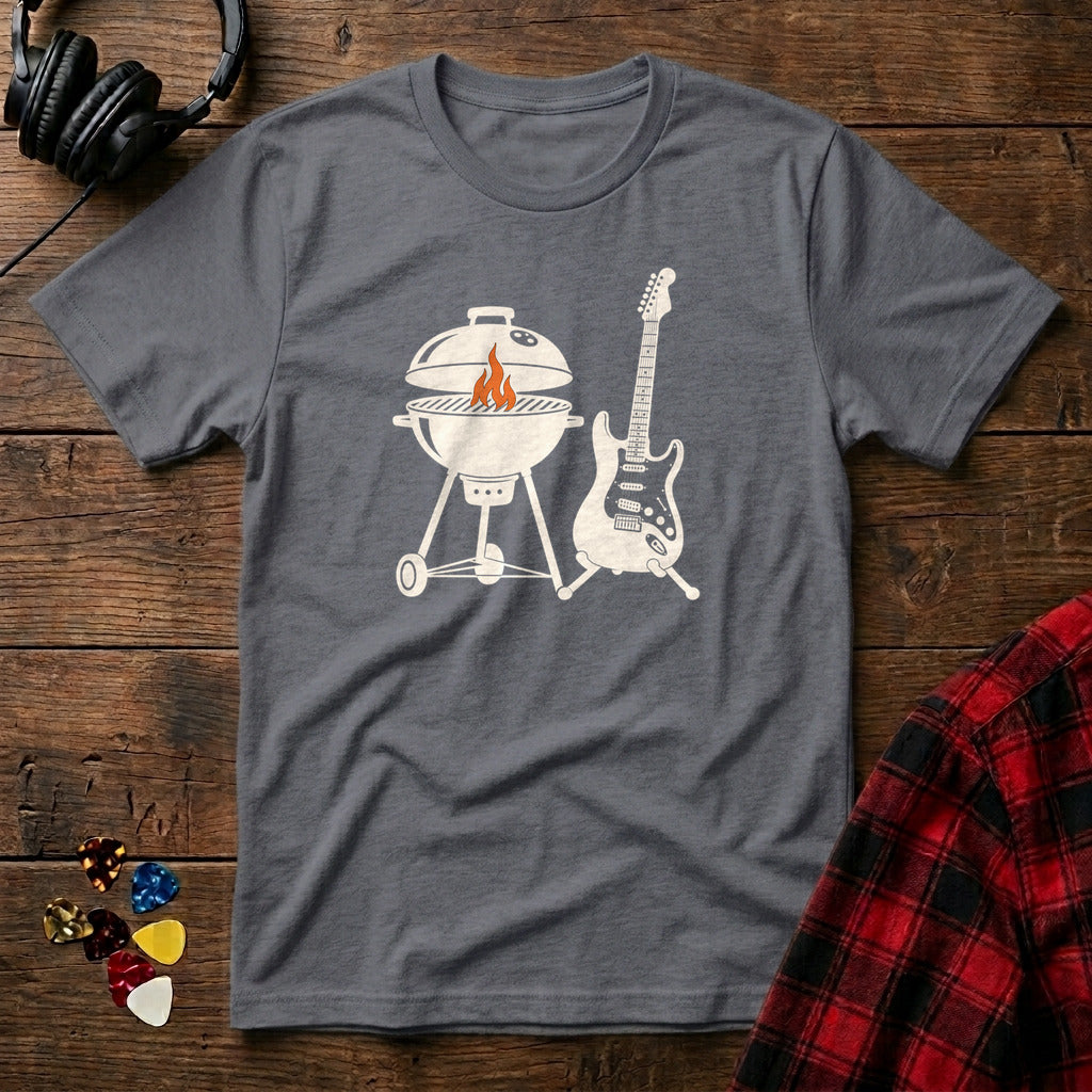 Grill and Guitar T-Shirt - Charcoal