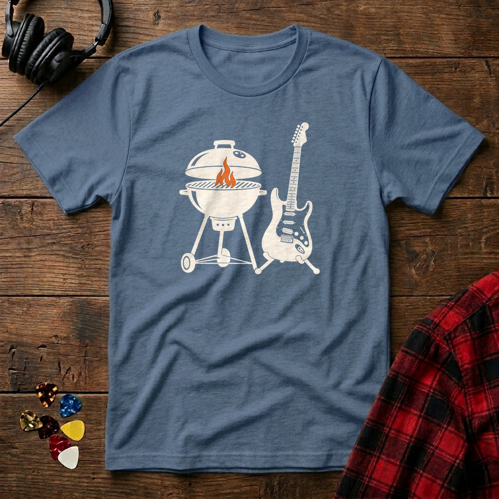Grill and Guitar T-Shirt - Heather Indigo