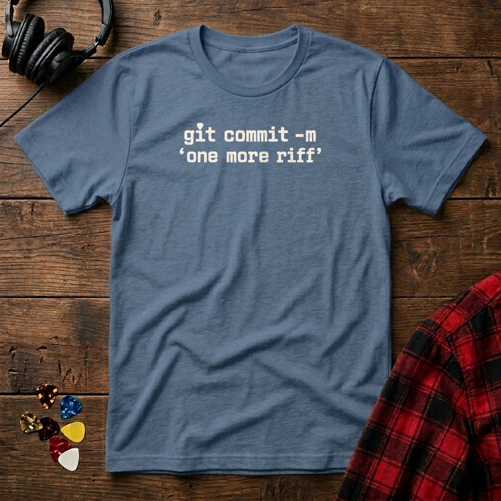 Git Commit One More Riff T-Shirt - Heather Indigo