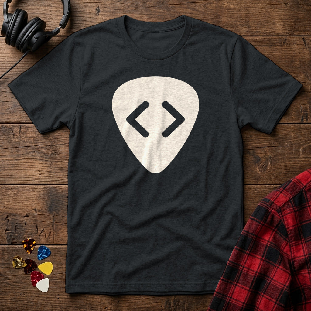 Code Bracket Guitar Pick T-Shirt - Black