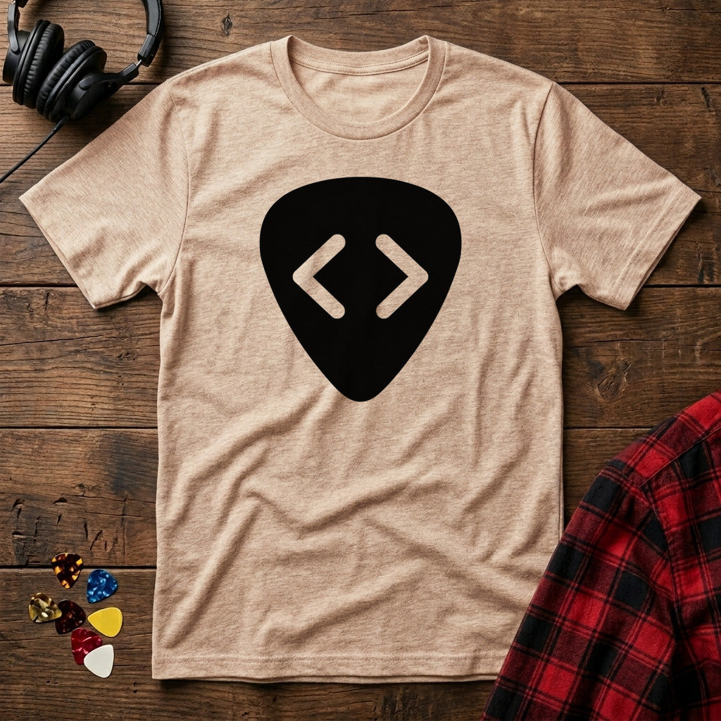 Code Bracket Guitar Pick T-Shirt - Natural