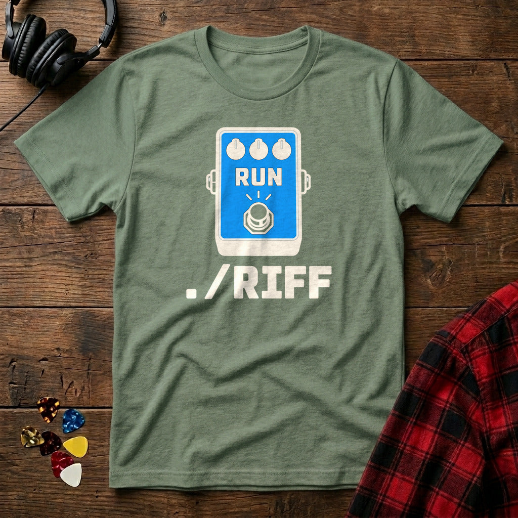 Dot Slash Riff T-Shirt - Military Green