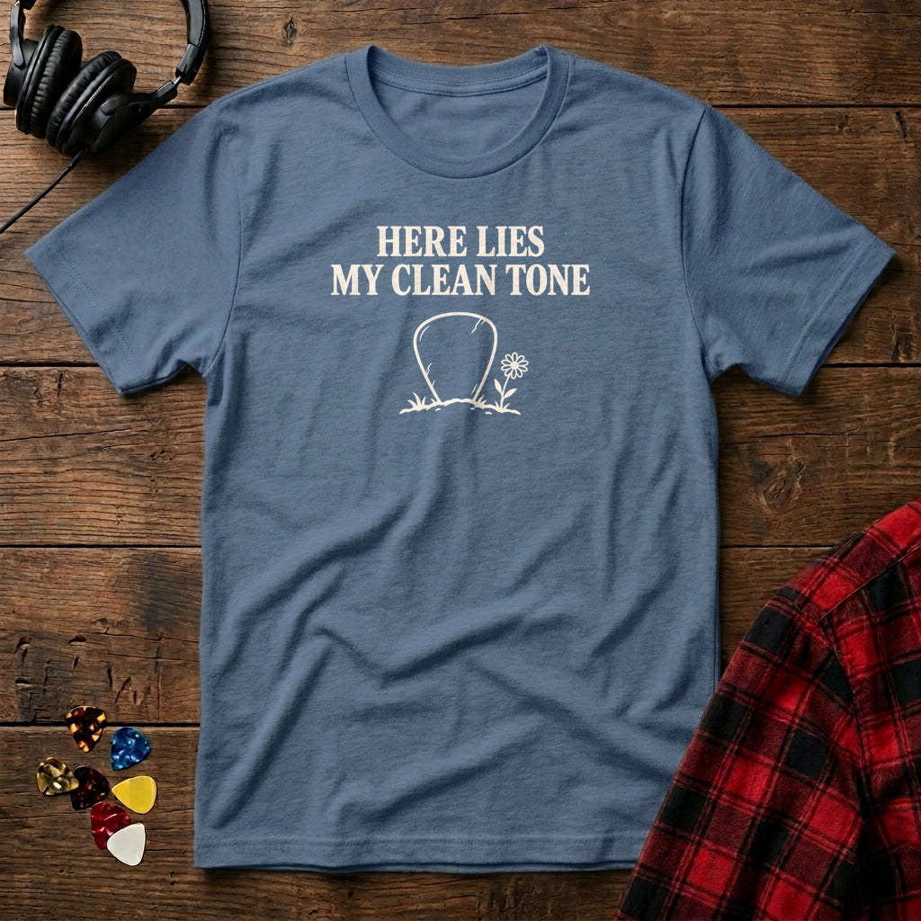 Here Lies My Clean Tone T-Shirt - Heather Indigo