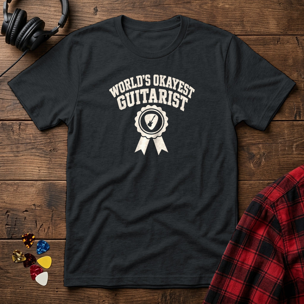 World's Okayest Guitarist T-Shirt - Black