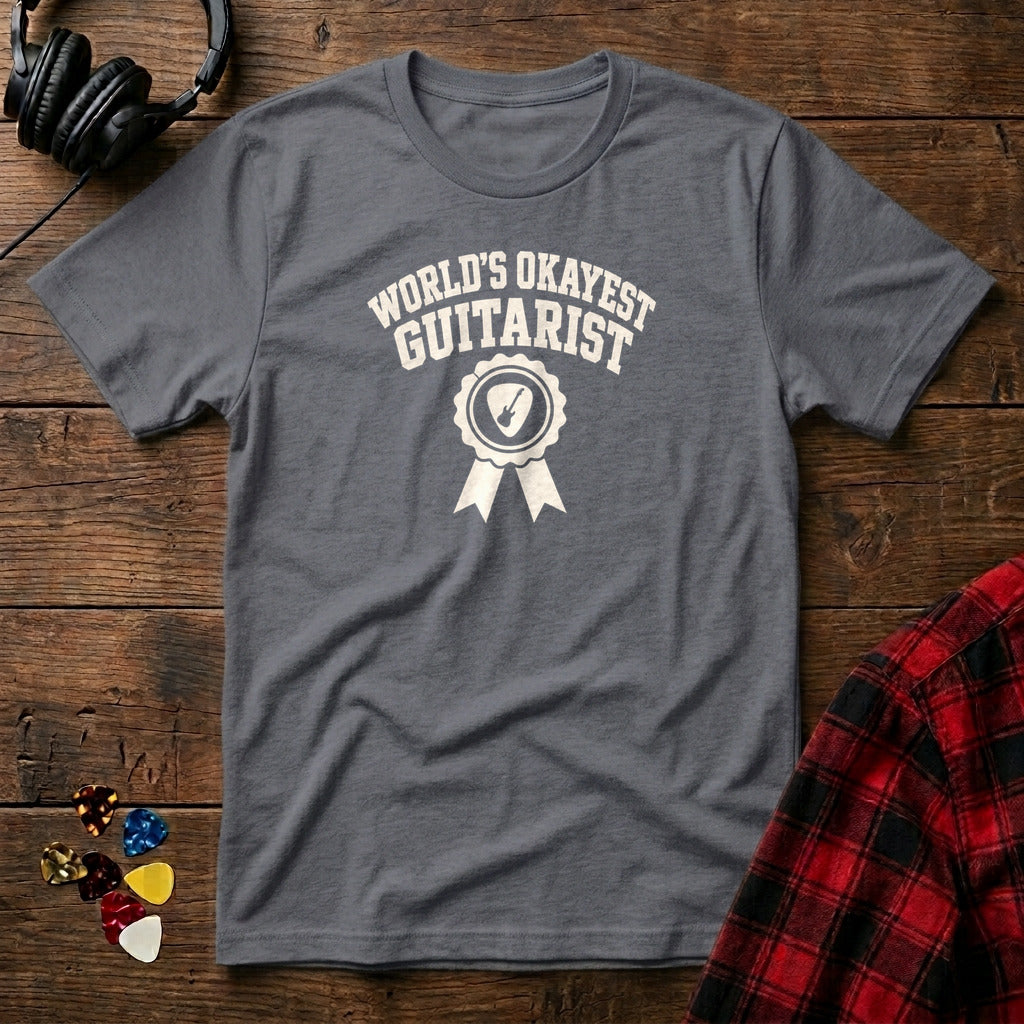 World's Okayest Guitarist T-Shirt - Charcoal