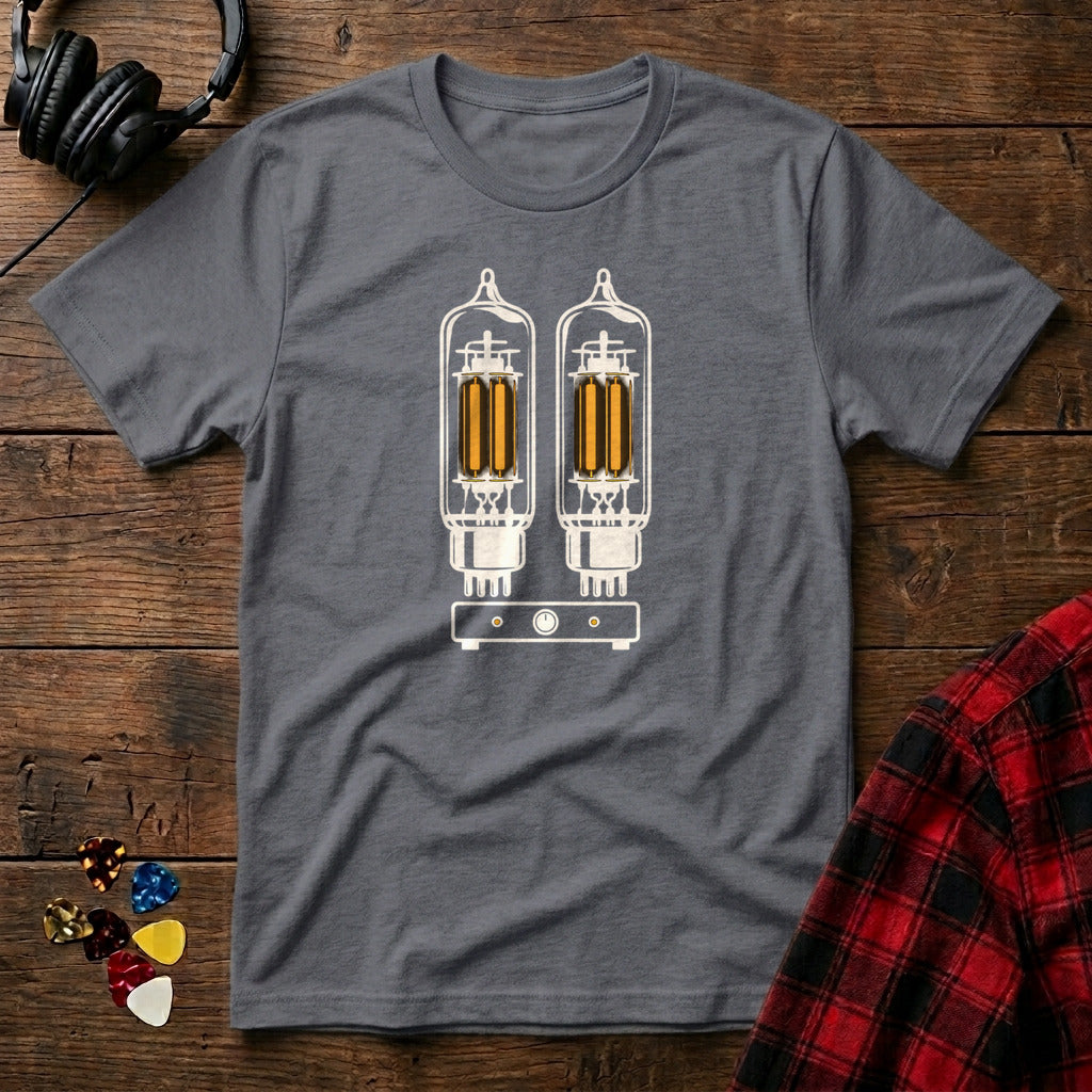 Glowing Tube Amp T-Shirt - Charcoal