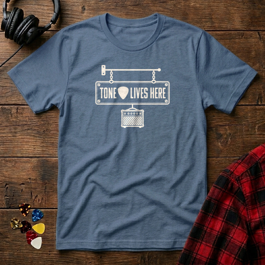 Tone Lives Here T-Shirt - Heather Indigo