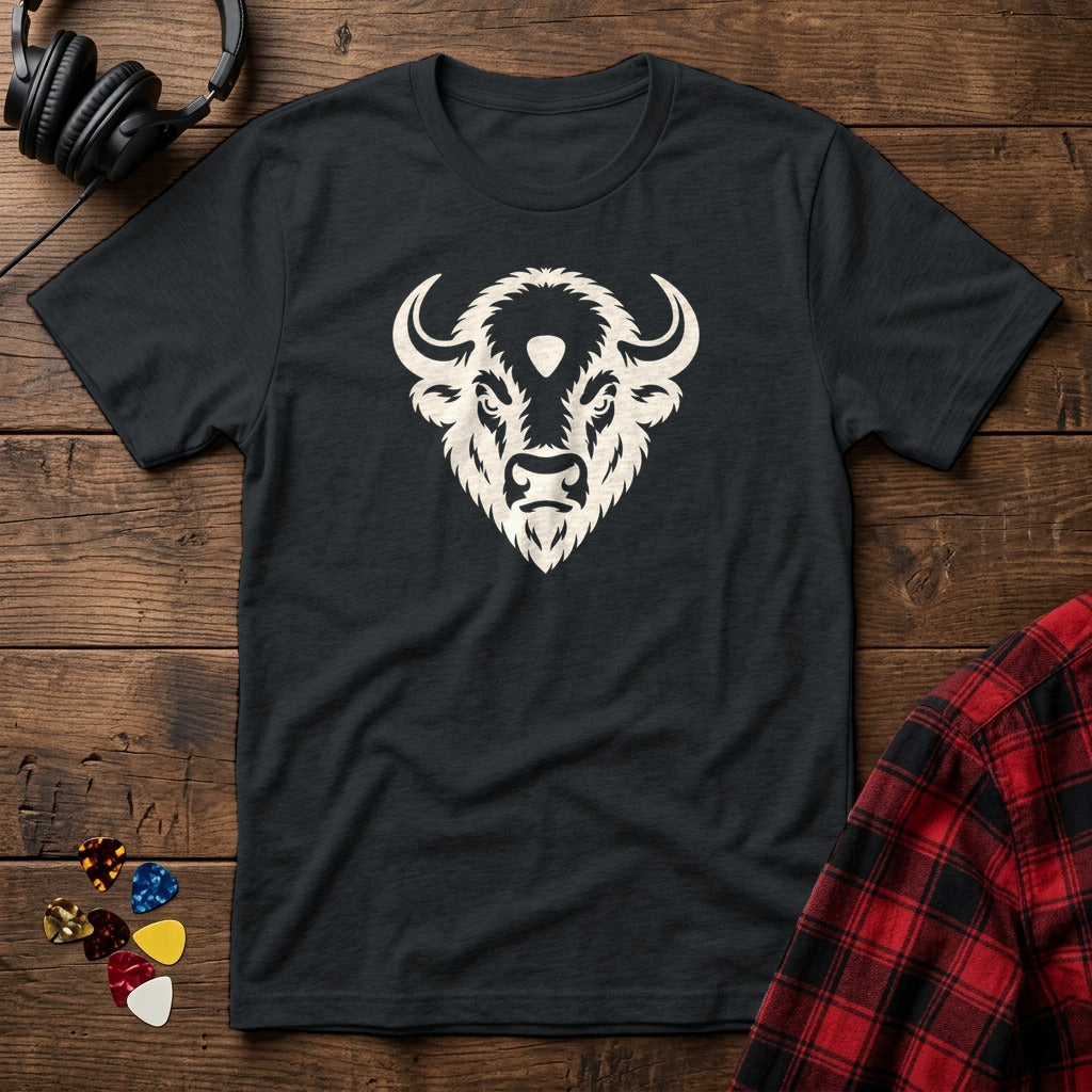 Bison Guitar Pick Third Eye T-Shirt - Black