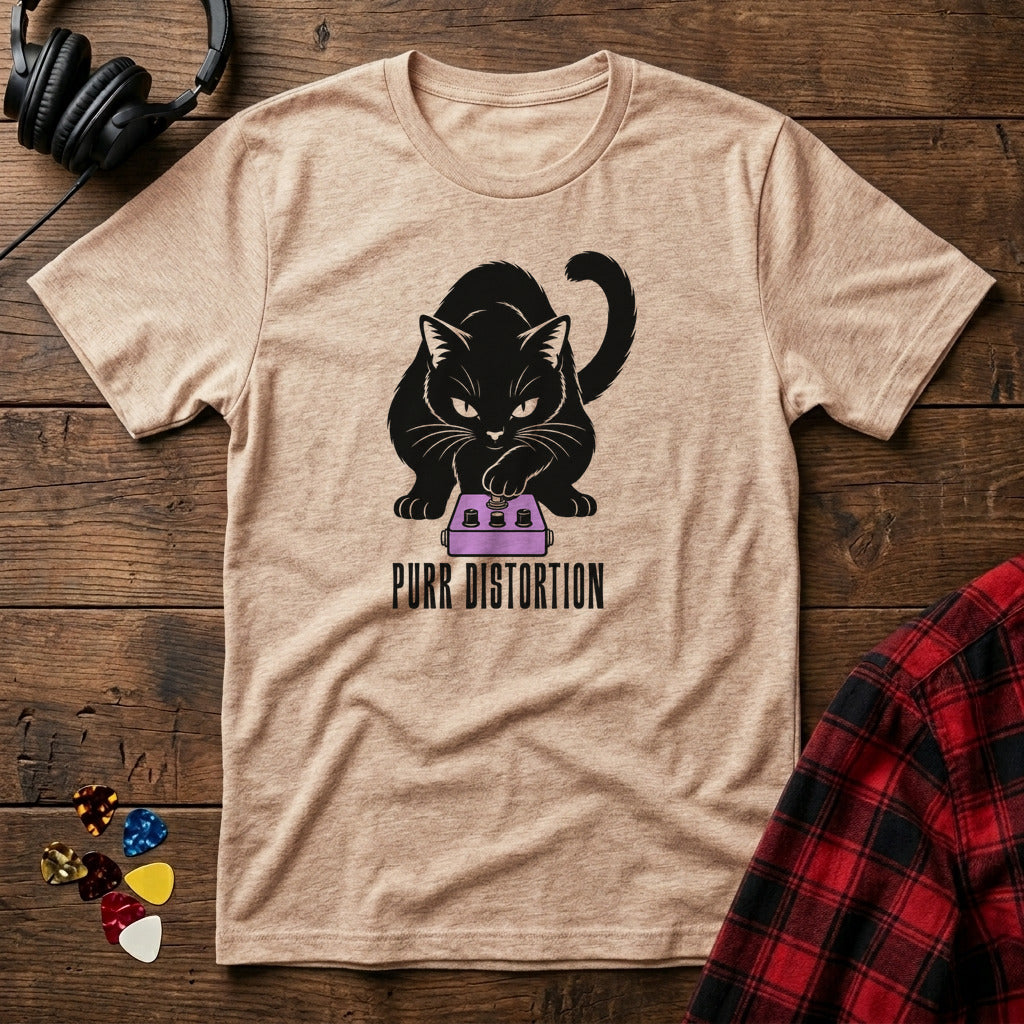 Purr Distortion T-Shirt - Natural