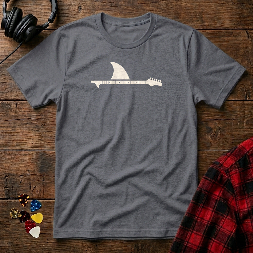 Shark Fin Guitar Neck T-Shirt - Charcoal
