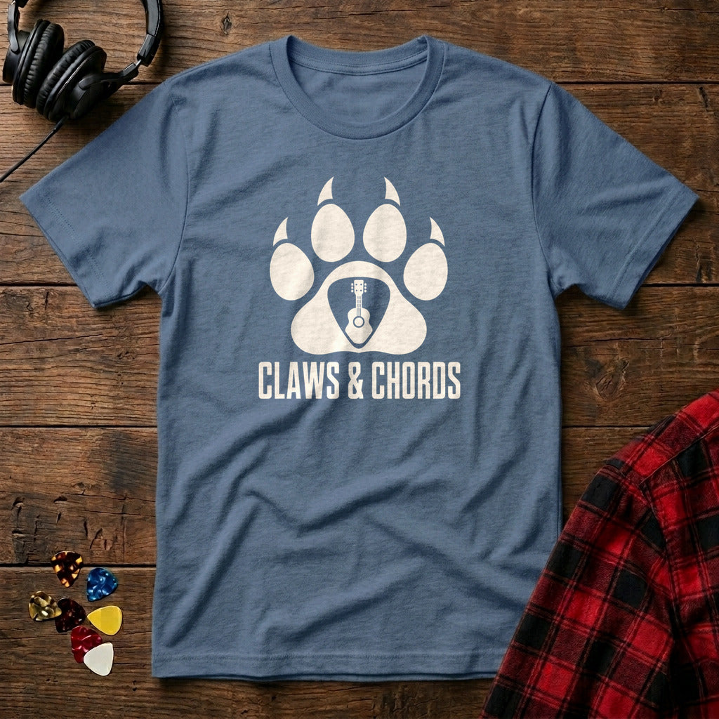 Claws and Chords T-Shirt - Heather Indigo