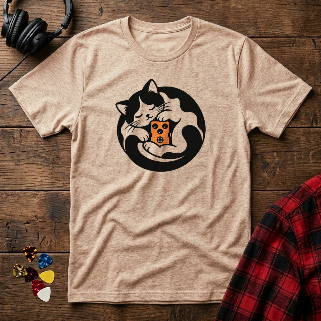 Cat Hugging Pedal T-Shirt - Natural