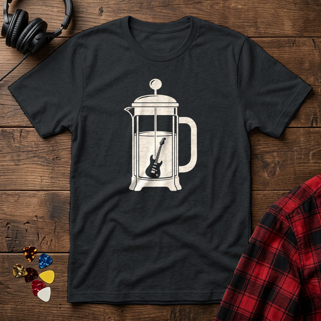 French Press Guitar T-Shirt - Black