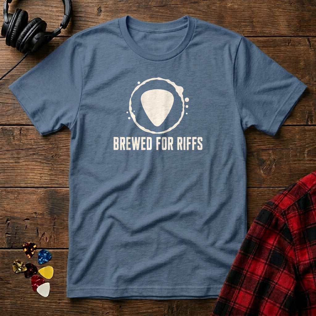 Brewed for Riffs T-Shirt - Heather Indigo
