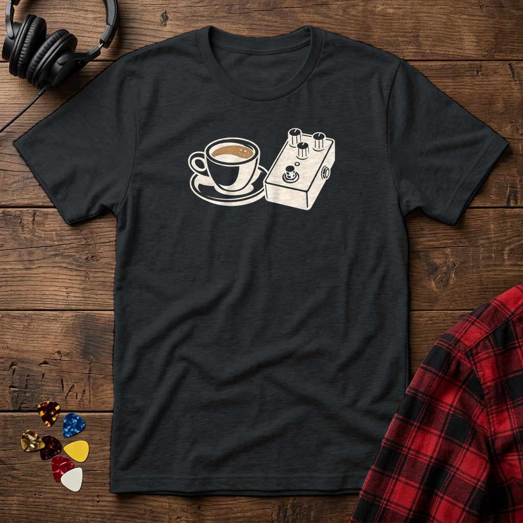Coffee and Overdrive Pedal T-Shirt - Black