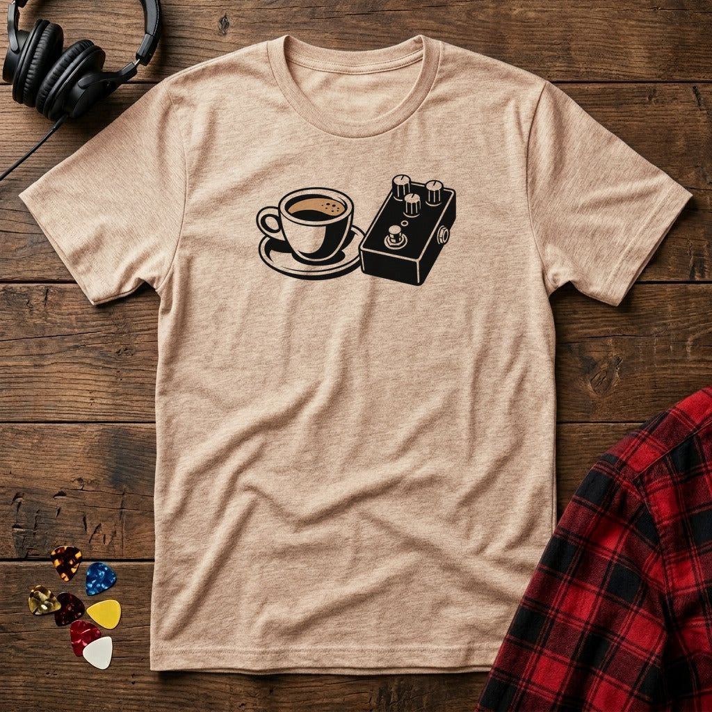 Coffee and Overdrive Pedal T-Shirt - Natural