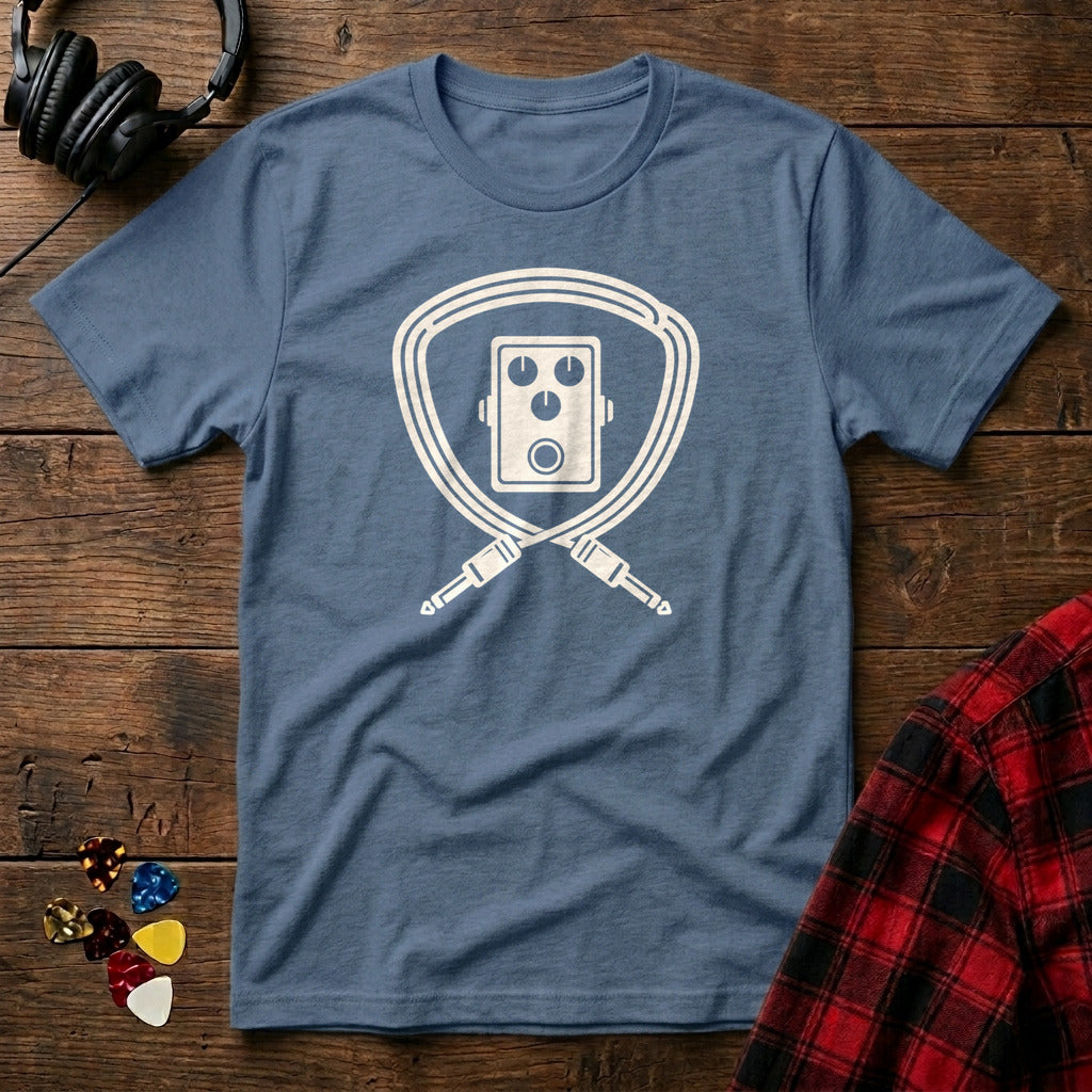 Pedal and Patch Cables T-Shirt - Heather Indigo